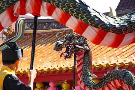 Dragon chinois danse defilé nouvel an
