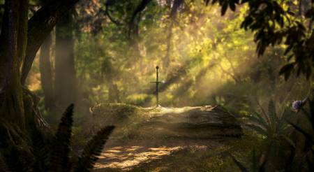 epée excalibur forêt brocéliande arthur druide