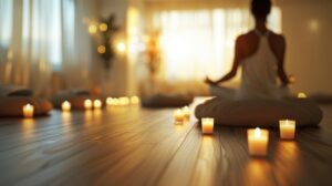Méditation avec bougies, énergie vitale et reconnexion à l’énergie intérieure