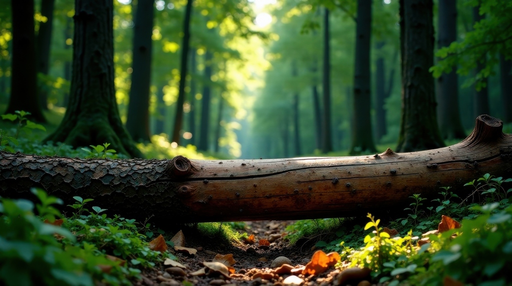 Chemin forestier bloqué par un arbre, symbolisant un blocage dans la vie